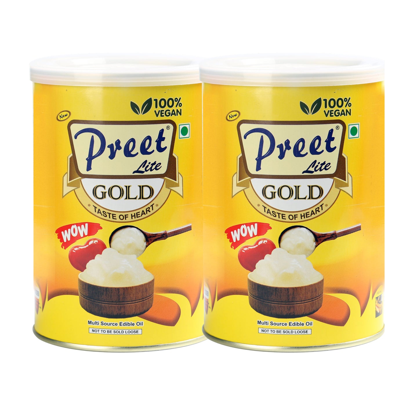 New Preet Lite Gold 100% Vegan Multi Source Edible Oil (1Lx1L) 2 Litre Pack