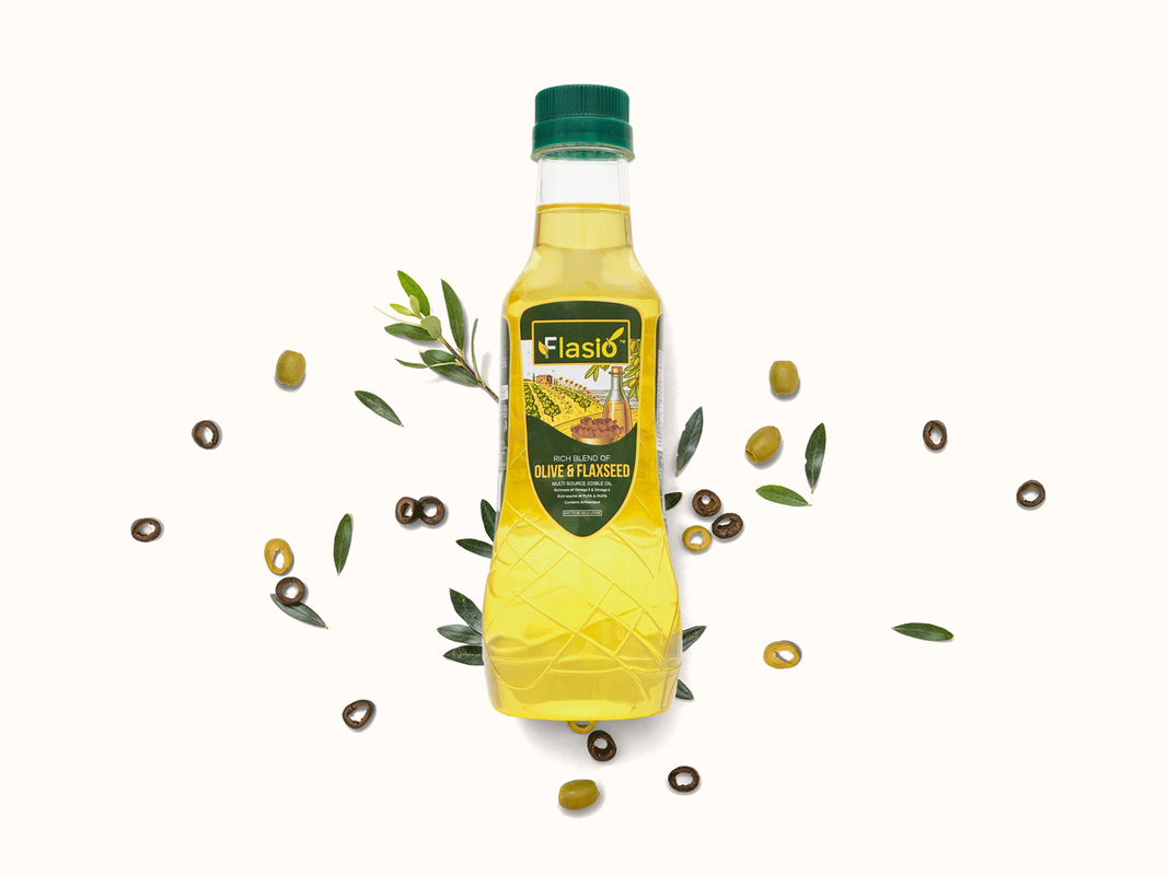 Flasio Rich Blend of Olive & Flaxseed Multi Source Edible Oil Half Litre