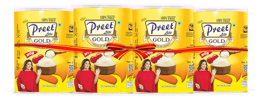 New Preet Lite Gold 100% Cholesterol Free Multi Source Edible Oil (1x4) 4 Litre Combo Pack