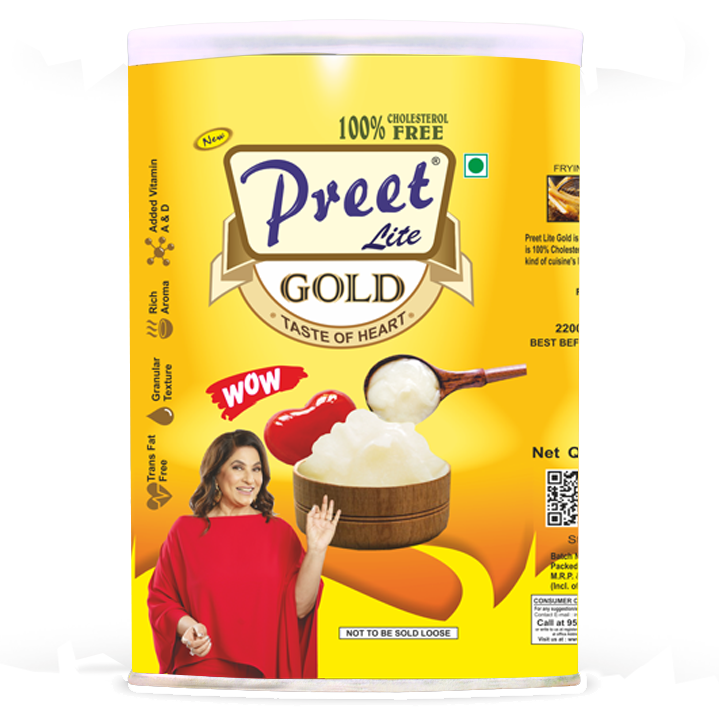 New Preet Lite Gold 100% Vegan Multi Source Edible Oil 1 Litre Pack