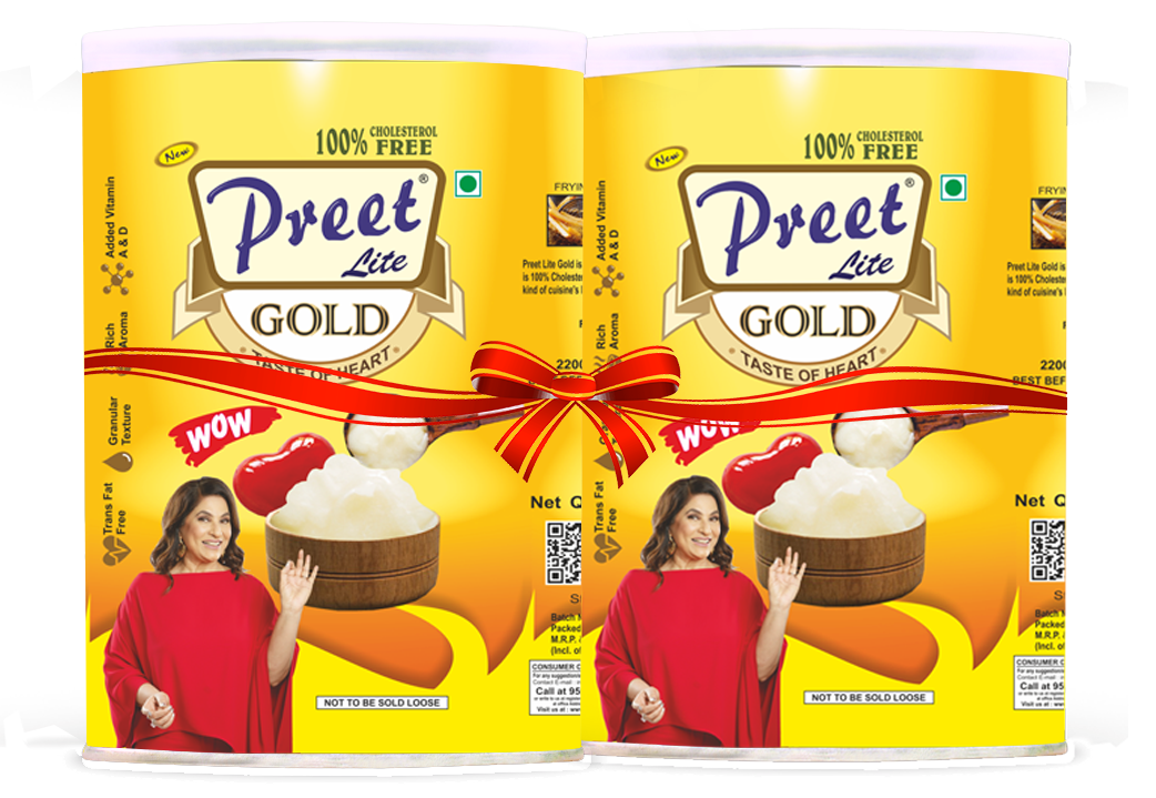 New Preet Lite Gold 100% Vegan Multi Source Edible Oil (1Lx1L) 2 Litre Pack