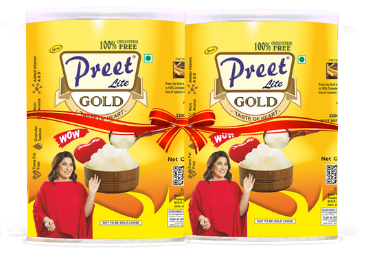 New Preet Lite Gold 100% Vegan Multi Source Edible Oil (1Lx1L) 2 Litre Pack