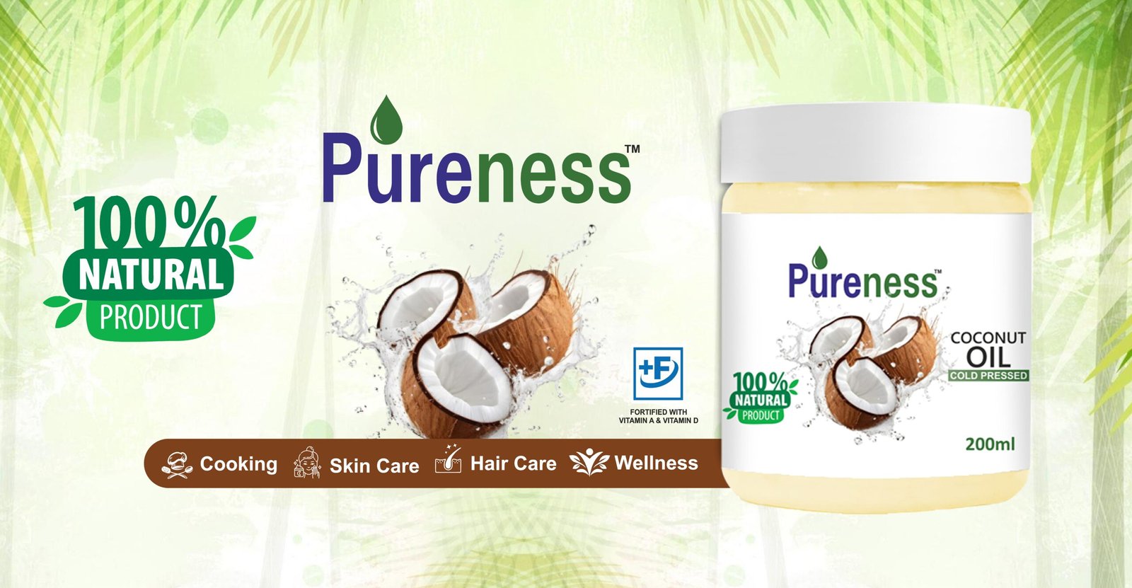 Pureness Cold Pressed Coconut Oil – 200ml
